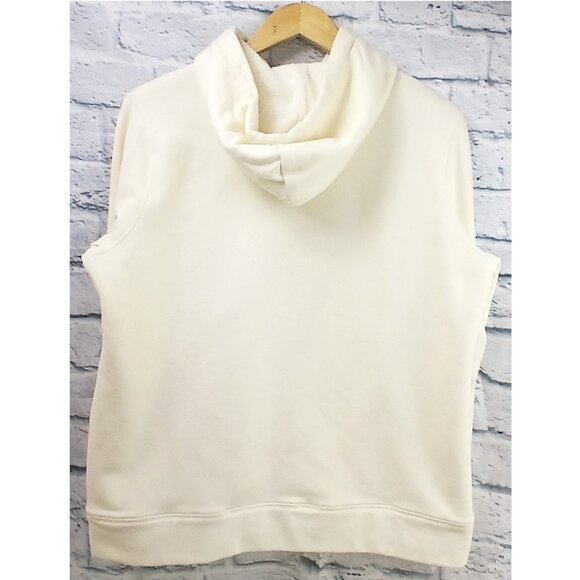 Land's End Cream Beige White Warm Heavy Sweatshirt Hoodie with Zipper EUC - Picture 2 of 5